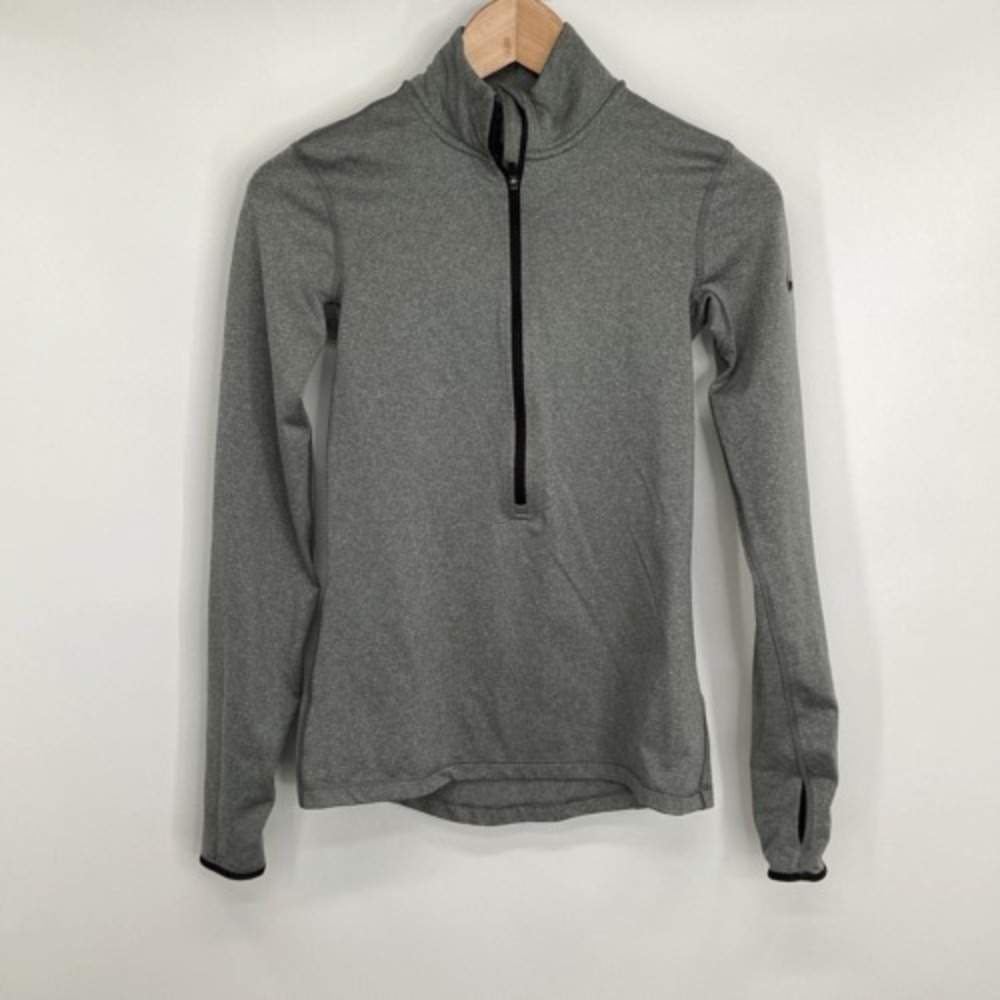 Ladies Nike Dri-Fit 1/4 Zip Hyperwarm Pullover gray‎ small